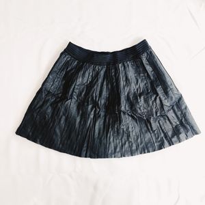 Free People Vegan Leather Pleated Skirt, Sz S